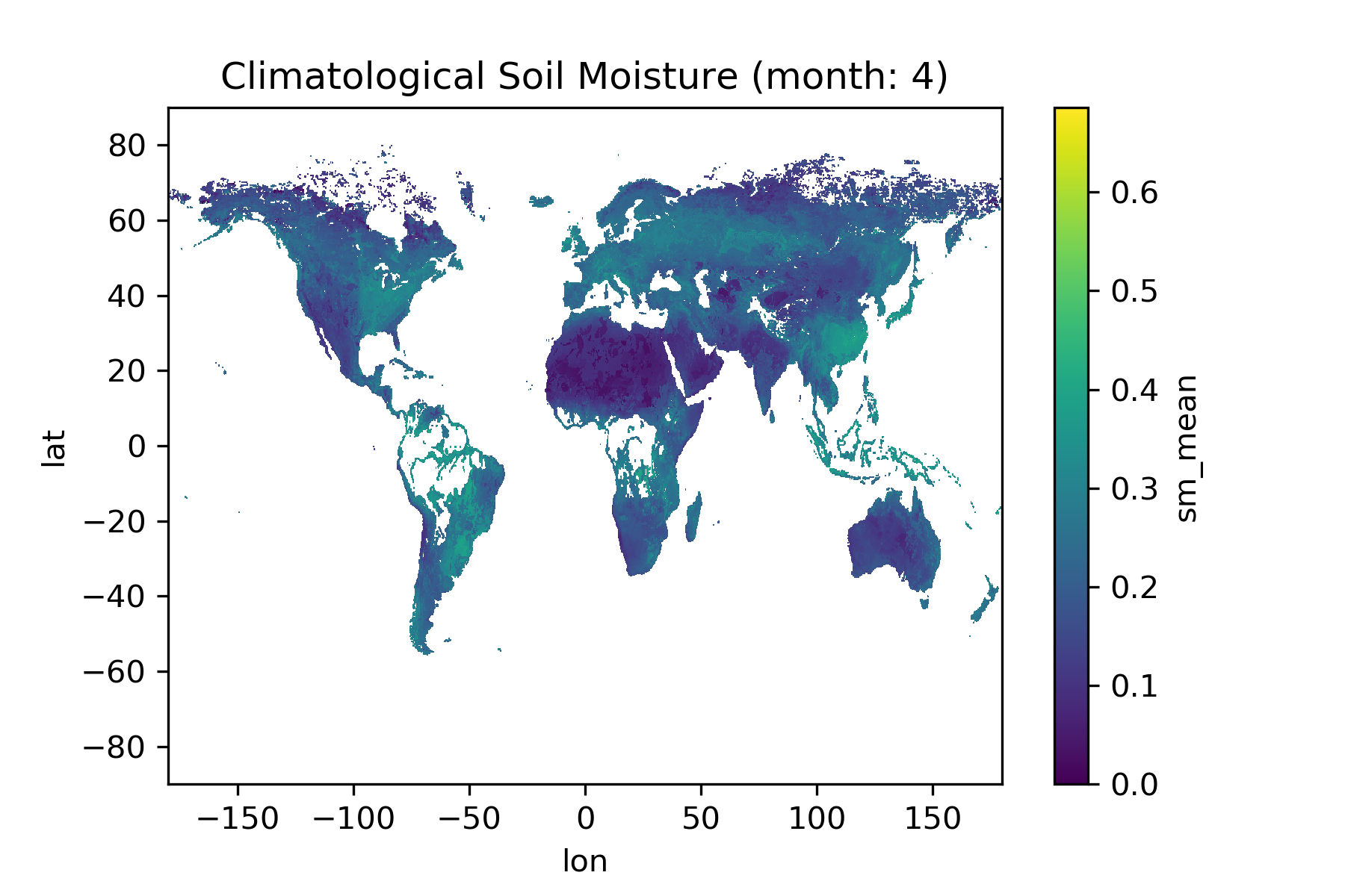 Exemplary climatological soil moisture prior (mean) for April